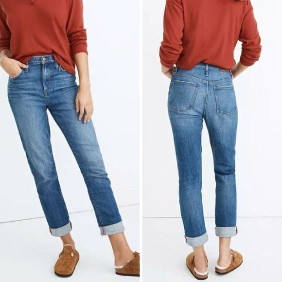 Madewell Denim - NEW Madewell High-Rise Slim Boyjean in Moorland Wash, 28
